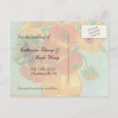 日付を保存する、ヴァンゴッホひまわり 案内ポストカード (裏面)