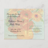 日付を保存する、ヴァンゴッホひまわり 案内ポストカード (裏面)