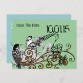 日付を保存する – ヴィンテージ愛鳥 案内ポストカード (正面/裏面)