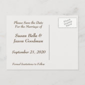 日付を保存する – 冬の結婚式 案内ポストカード (裏面)