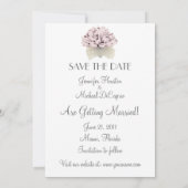 日付を保存する～招待状の結婚ピンクのバラ 招待状 (裏面)