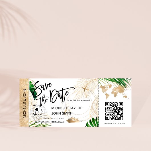 日付を保存する 搭乗券 地図 クルーズ QRコード 招待状