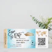 日付を保存する 搭乗券 地図 クルーズ QRコード 招待状 (スタンド正面)