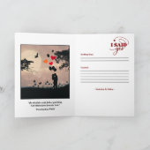 日付を保存する（箴言18:22）ブルゴーニュ/タン/ホワイト カード (内部)