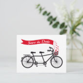 日付を保存する，結婚式招待状タンデム自転車 案内ポストカード (スタンド正面)