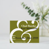 日付を保存する!緑 案内ポストカード (スタンド正面)