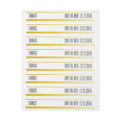 日付を保存する、黄金 ラップアラウンド宛名ラベル (シート)