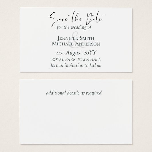 日付を保存するBARGEEクラシック White結婚の (正面&裏面)