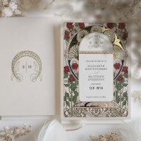 日付を保存するBougainvillea Burgundy金ゴールド結婚
