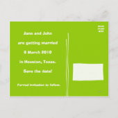 日付を保存するSquiggley行の発表ポストカー 案内ポストカード (裏面)