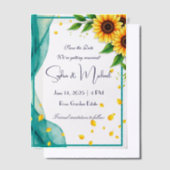 "日付を保存すパーソナライズされたる"結婚 ベラム紙招待状 (オフセット)