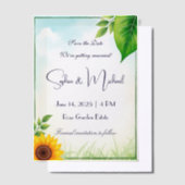 "日付を保存すパーソナライズされたる"結婚 ベラム紙招待状 (オフセット)