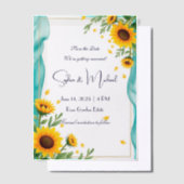 "日付を保存すパーソナライズされたる"結婚 ベラム紙招待状 (オフセット)