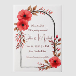 "日付を保存すパーソナライズされたる"結婚 ベラム紙招待状