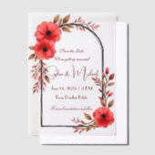 "日付を保存すパーソナライズされたる"結婚 ベラム紙招待状 (オフセット)