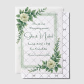 "日付を保存すパーソナライズされたる"結婚 ベラム紙招待状 (オフセット (招待状))