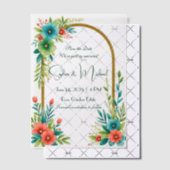 "日付を保存すパーソナライズされたる"結婚 ベラム紙招待状 (オフセット (招待状))