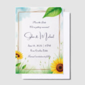 "日付を保存すパーソナライズされたる"結婚 ベラム紙招待状 (オフセット)