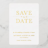 日付を保存すモダンエレガントミニマルる 箔招待状 (正面)