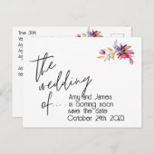 日付を保存す救ると結婚の日付。編集可能 ポストカード (正面/裏面)