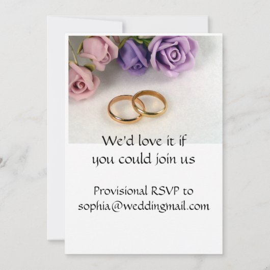 日付を保存す救る – 日結婚付の招待状 セーブザデート (裏面)