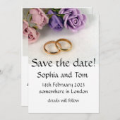 日付を保存す救る – 日結婚付の招待状 セーブザデート (正面/裏面)