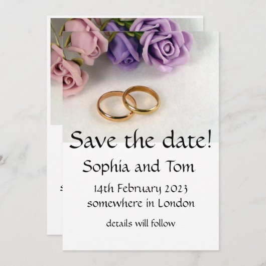 日付を保存す救る – 日結婚付の招待状 セーブザデート (正面/裏面)