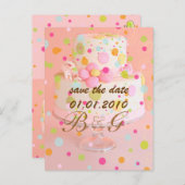 日付を保存す結婚る 案内ポストカード (正面/裏面)