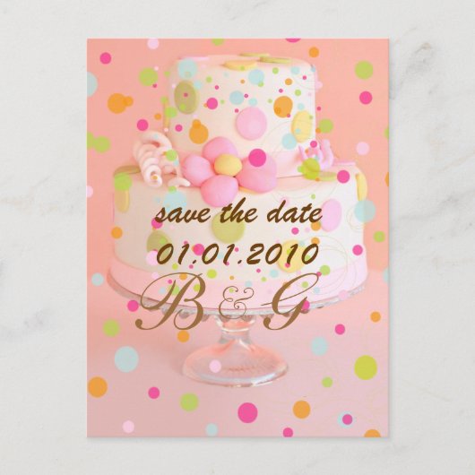 日付を保存す結婚る 案内ポストカード (正面)