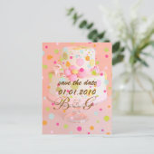 日付を保存す結婚る 案内ポストカード (スタンド正面)