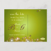 日付を保存す結婚る 案内ポストカード (裏面)