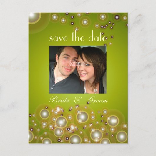 日付を保存す結婚る 案内ポストカード (正面)