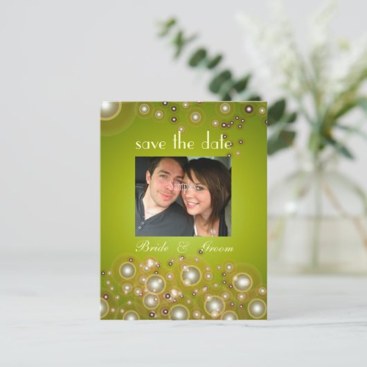 日付を保存す結婚る 案内ポストカード (スタンド正面)