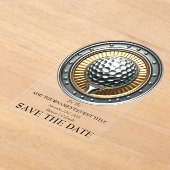 日付を保存アクリルゴルフ招待状 アクリル招待状 (レイダウン)