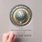 日付を保存アクリルゴルフ招待状 アクリル招待状 (インサイチュ (ポータブル))