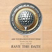 日付を保存アクリルゴルフ招待状 アクリル招待状 (正面)