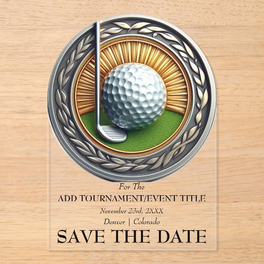 日付を保存アクリルゴルフ招待状 アクリル招待状 (正面)