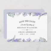 日付を保存アメジスト水彩熱帯離れ (正面/裏面)