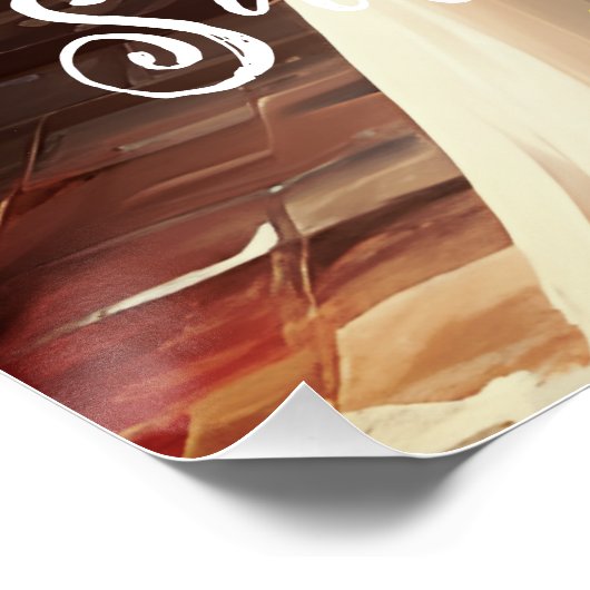 日付を保存エレガントな結婚式婚約パーティ ポスター (コーナー)