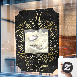 日付を保存エレガントゴールドフォイルのドットを見るスクリプト2 ウィンドウサイン