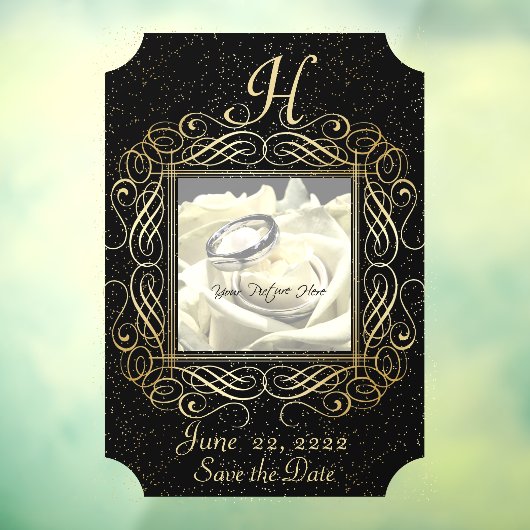 日付を保存エレガントゴールドフォイルのドットを見るスクリプト2 ウィンドウサイン (シート3)