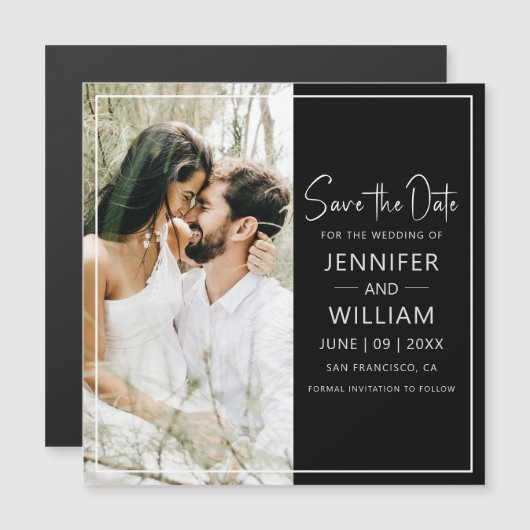 日付を保存クラシックするフォト結婚ーの磁気 (正面/裏面)