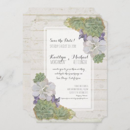 日付を保存サボテン多肉木砂漠の西 セーブザデート (正面/裏面)