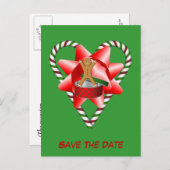 日付を保存ジンジャーブレッドクッキーマンホリデー 案内ポストカード (正面/裏面)