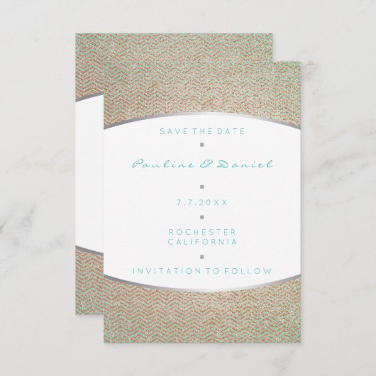 日付を保存ティファニー海アクアシルバーバラ金ゴールド セーブザデート (正面/裏面)