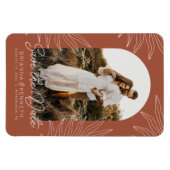 日付を保存テラコッタボタニカルArch Photo マグネット (横)