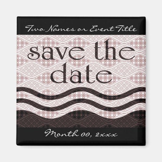 日付を保存パターン（の模様が）ある: waves : マグネット (正面)