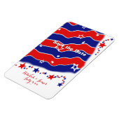 日付を保存パーソナライズされたする星とストライプ マグネット (左側)