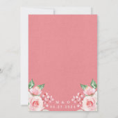 日付を保存ピンクピーチホワイトウォーターのカラーフローラ 招待状 (裏面)