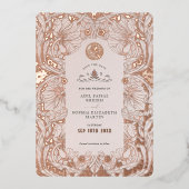 日付を保存ピーチムスリムイスラム教モリス 箔招待状 (正面)